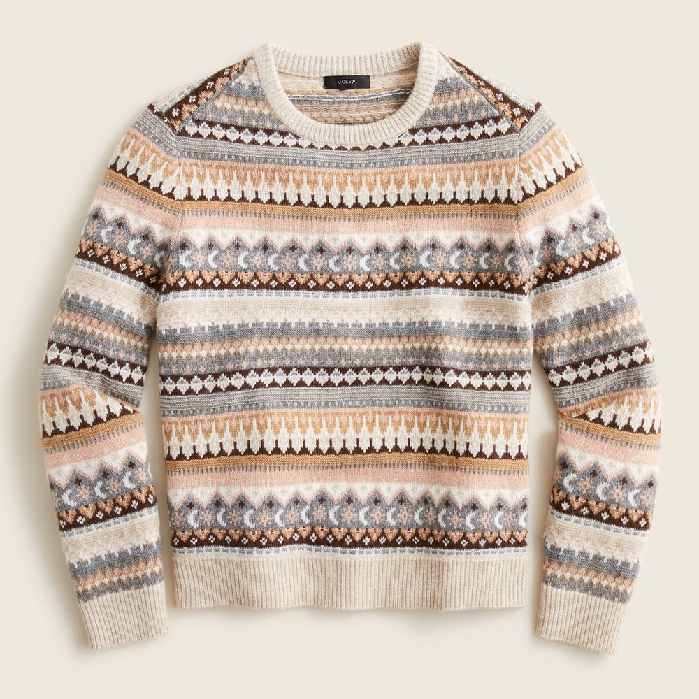 J. Crew: Fair Isle Cropped Crewneck Sweater